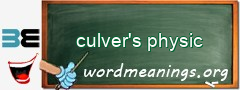 WordMeaning blackboard for culver's physic